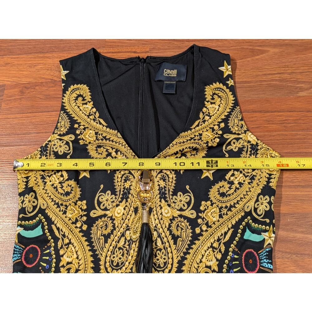 Roberto Cavalli Class Dress Medusa Baroque Paisley Print Bodycon Midi Italy - Picture 9 of 14